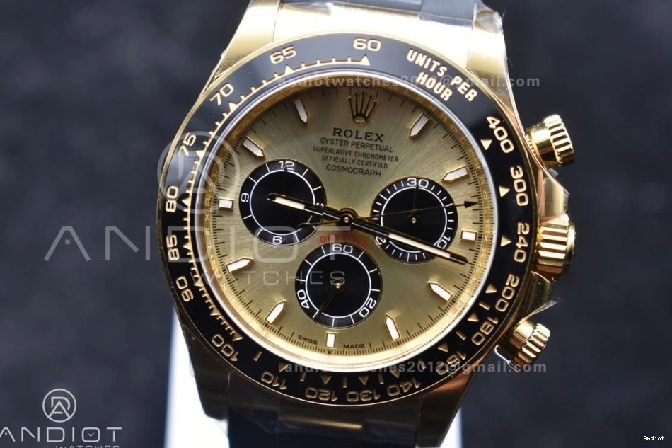 1:1 Best Daytona 126518 Oysterflex Clean Dial Edition YG on Strap 2023 SH4131 0322